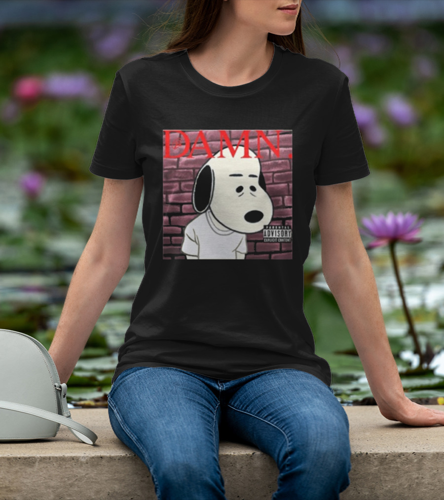 Damn. Snoopy Parental Advisory Brick Wall T-Shirt