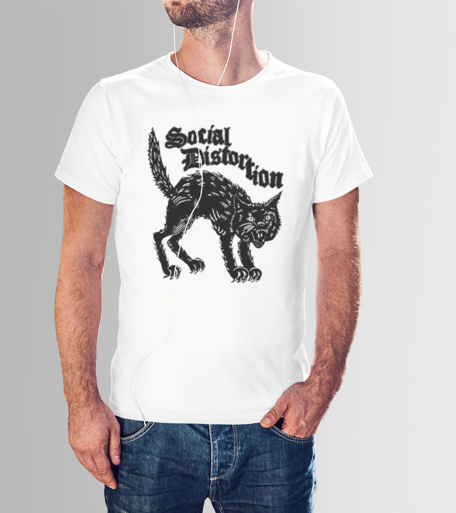 Social Distortion Black Kat Meow T-Shirt