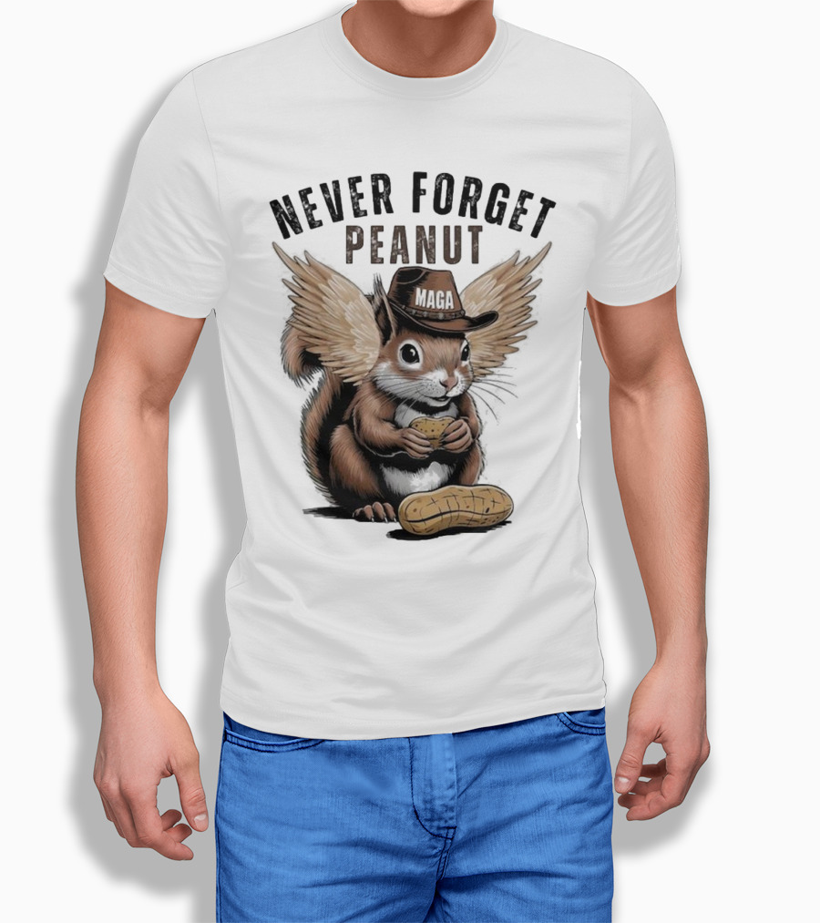 Never Forget Peanut MAGA Squirrel with Peanut T-Shirt
