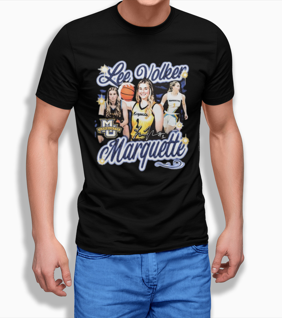 Lee Volker Marquette Basketball Star #1 Retro 90s T-Shirt