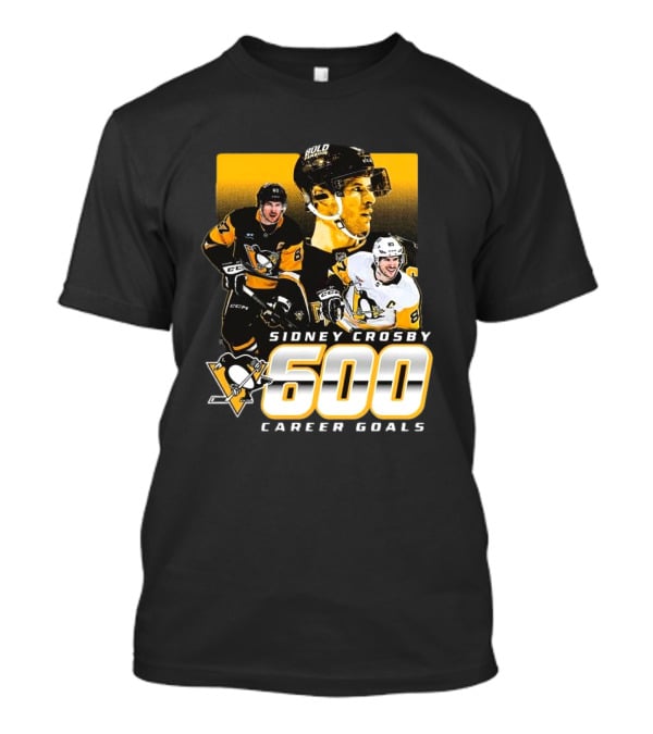 Sidney Crosby Pittsburgh Penguins 600 Career Goals NHL Achievement T-Shirt