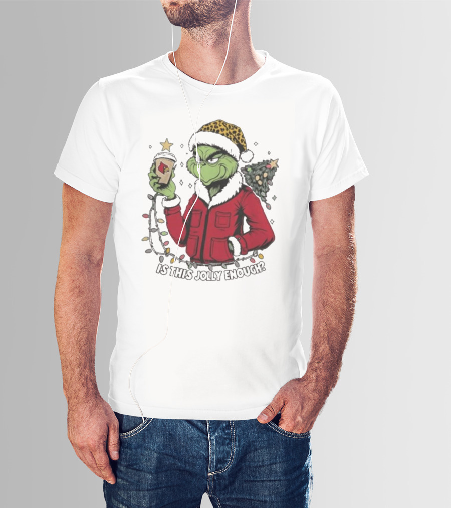 Louisville Cardinals Grinch Santa Is This Jolly Enough Merry Christmas T-Shirt