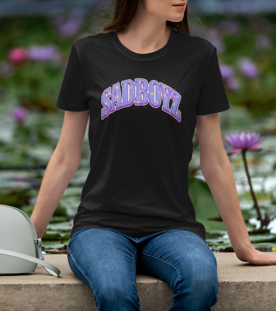 Sad Boyz Purple Rhinestone Star T-Shirt