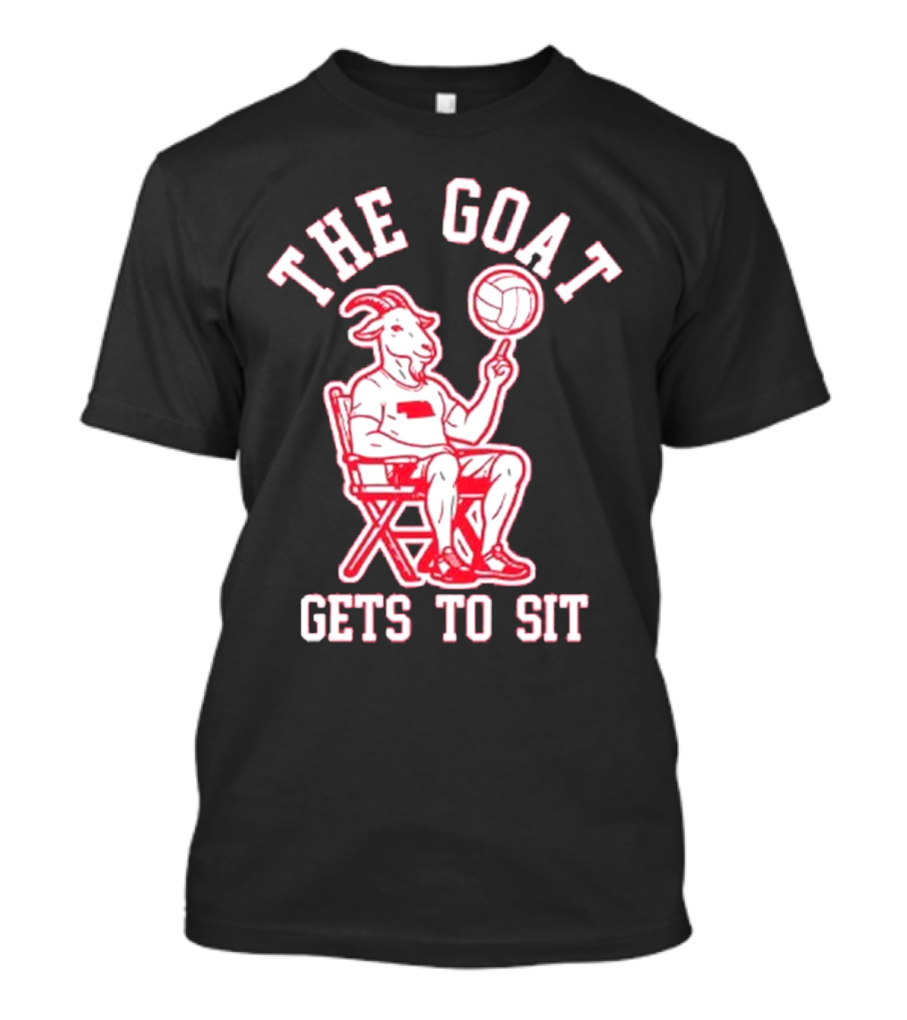 The Goat Gets To Sit Spinning Volleyball T-Shirt