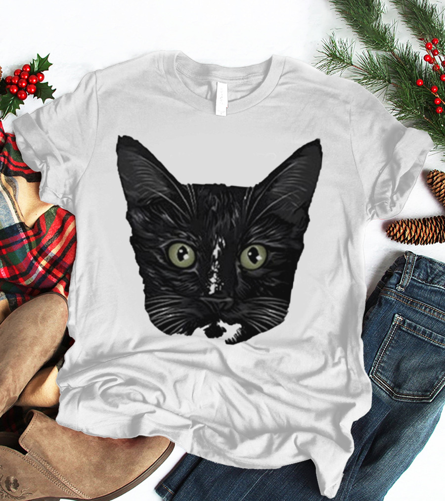 Michael Manigault Brave Green-Eyed Cat Face T-Shirt