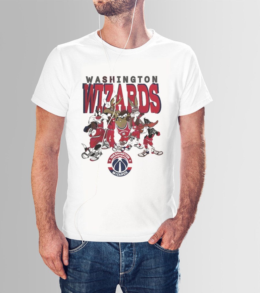 Washington Wizards NBA Basketball Looney Tunes Characters T-Shirt