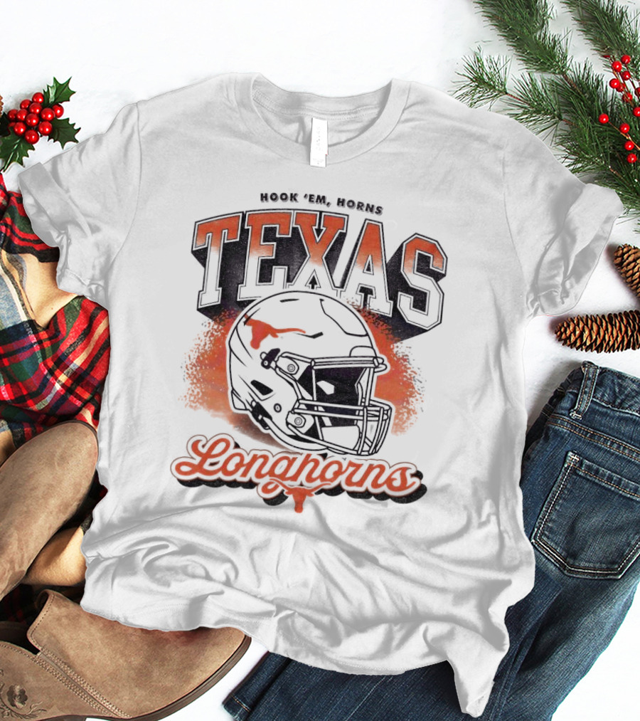 Hook Em Horns Texas Longhorns Football Helmet Texas Longhorns T-Shirt