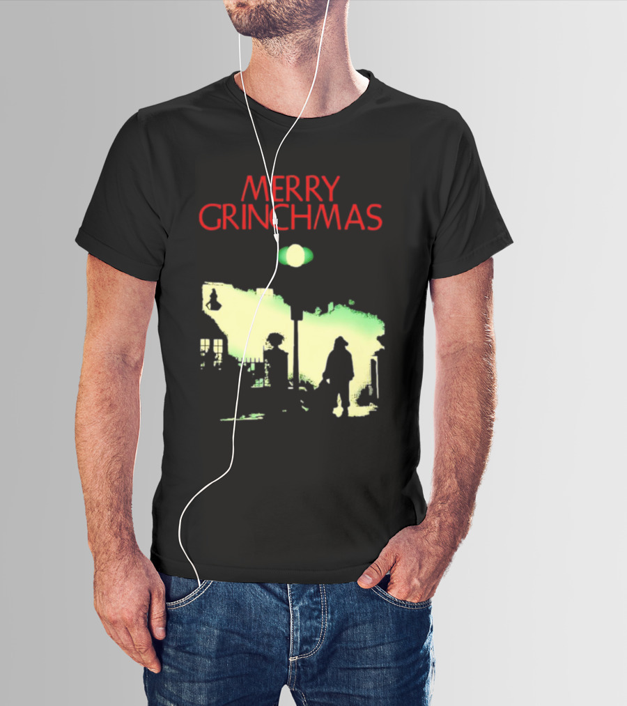 Merry Grinchmas Grinch X The Exorcist Silhouette Scene T-Shirt