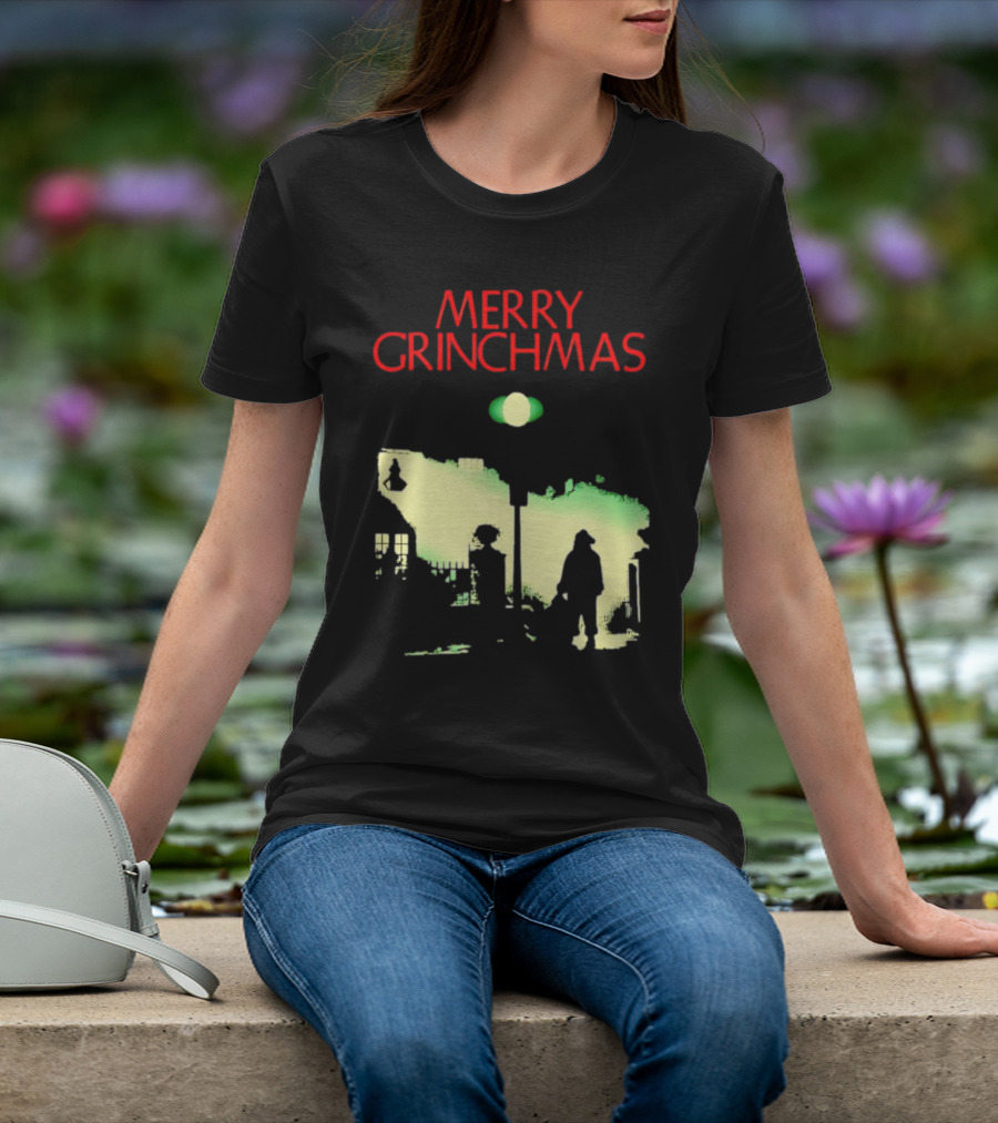 Merry Grinchmas Grinch X The Exorcist Silhouette Scene T-Shirt