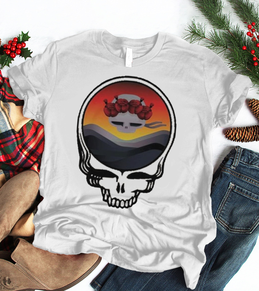 Grateful Dead The Ridge Skull Sunset With Roses T-Shirt