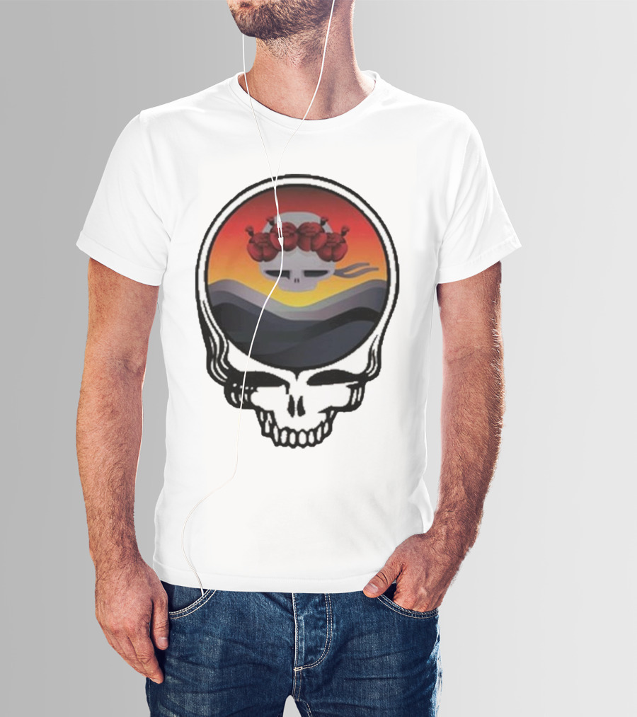 Grateful Dead The Ridge Skull Sunset With Roses T-Shirt
