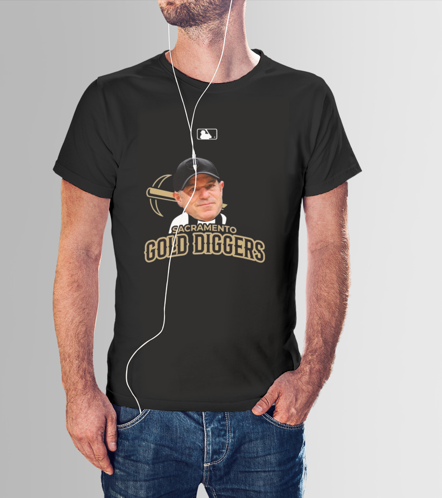 Sacramento Gold Diggers John Fisher MiLB Primary Alternate Baseball T-Shirt