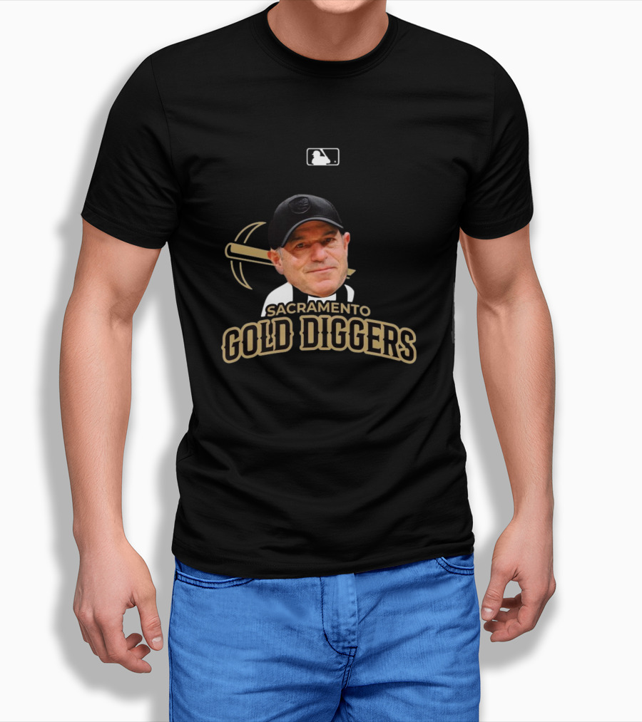 Sacramento Gold Diggers John Fisher MiLB Primary Alternate Baseball T-Shirt