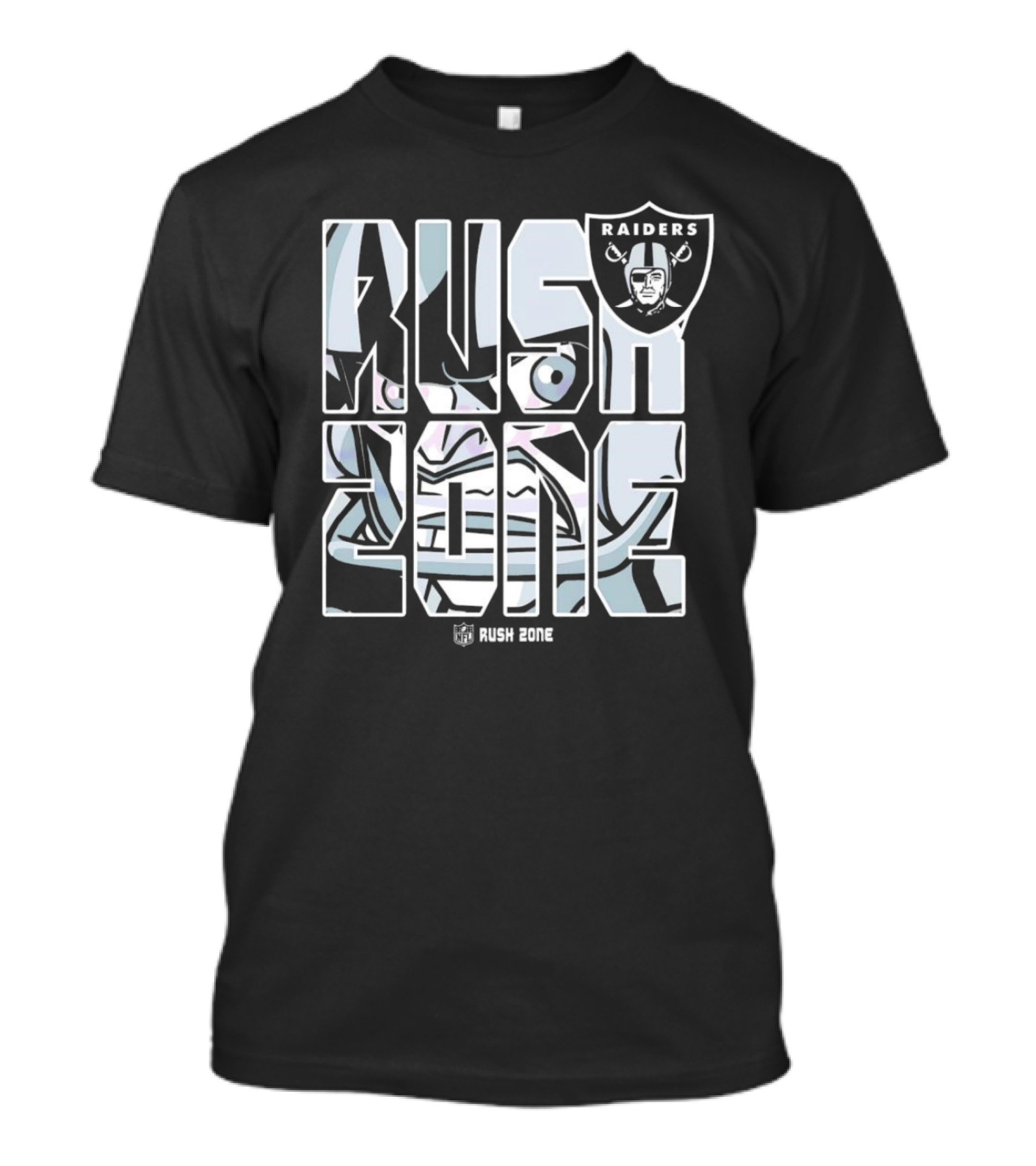 Las Vegas Raiders NFL Rush Zone Cartoon Raiders Shield T-Shirt