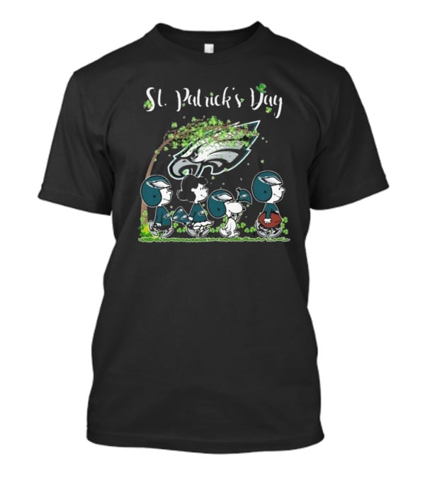 St Patrick's Day Peanuts Philadelphia Eagles Football Celebration T-Shirt