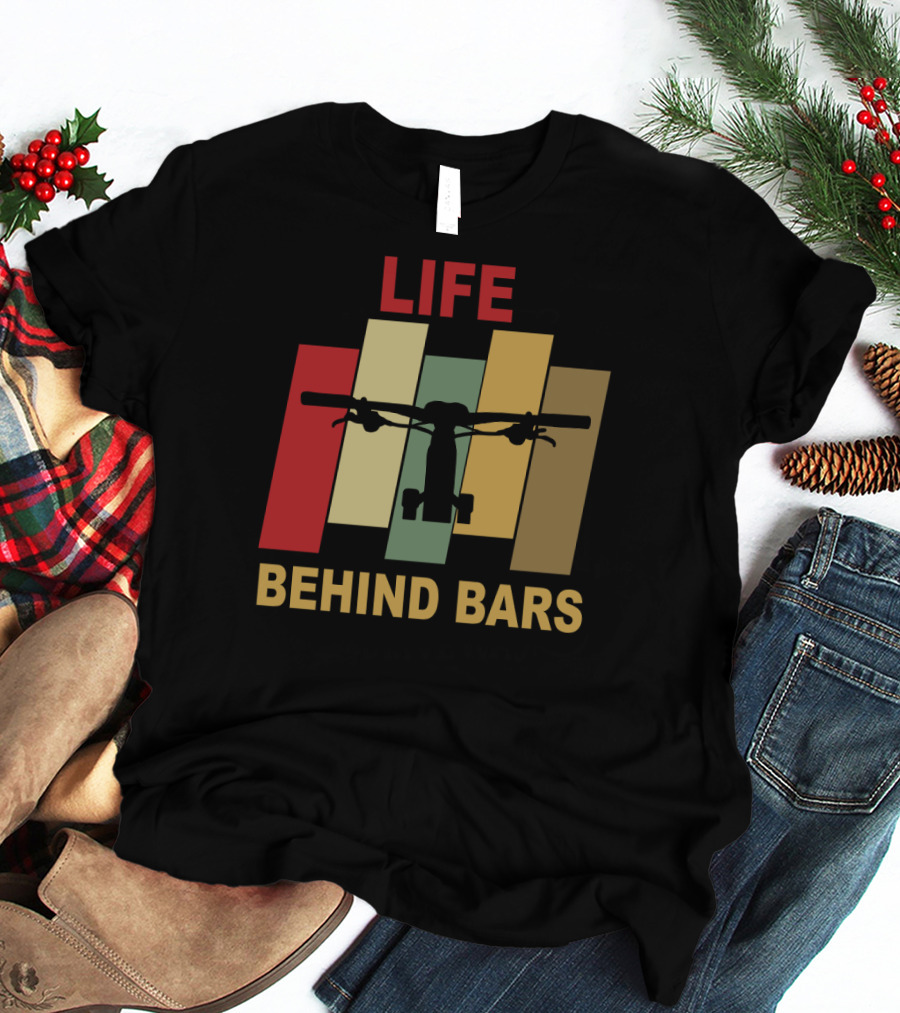 Life Behind Bars Mountain Biking Handlebar T-Shirt