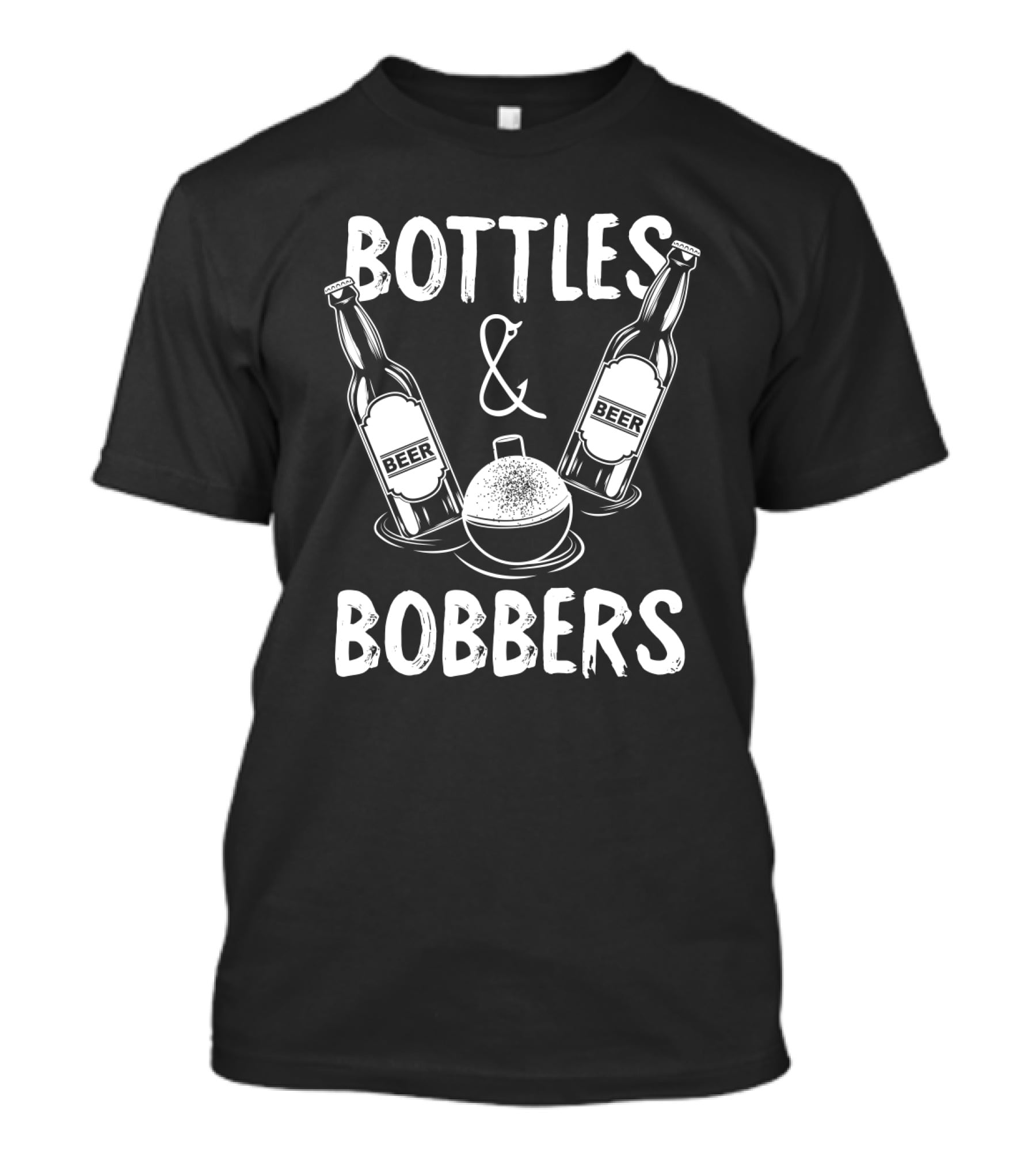 Bottles And Bobbers Beer Fishing Humor T-Shirt