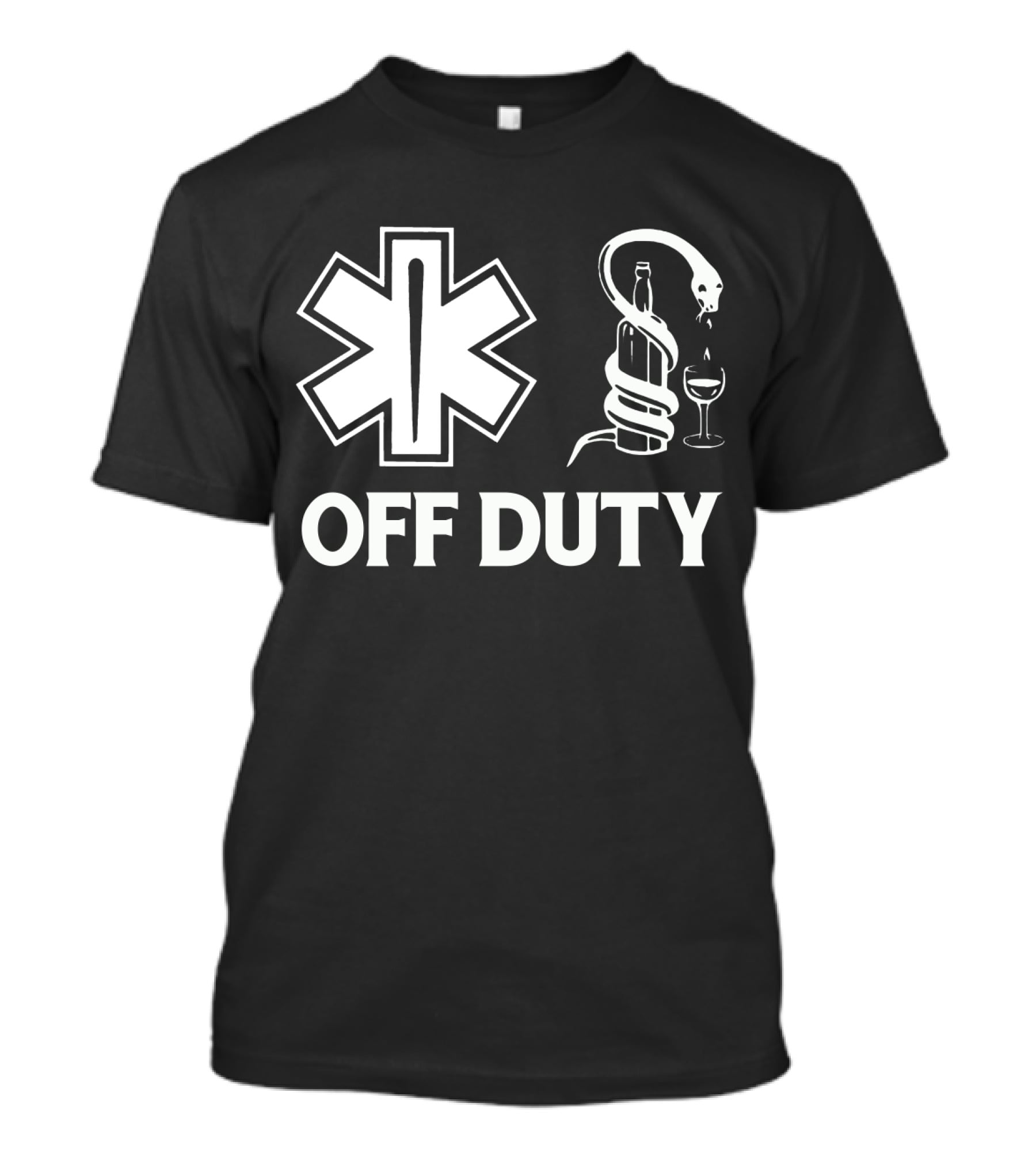 EMT Off Duty Symbol With Wine And Snake T-Shirt