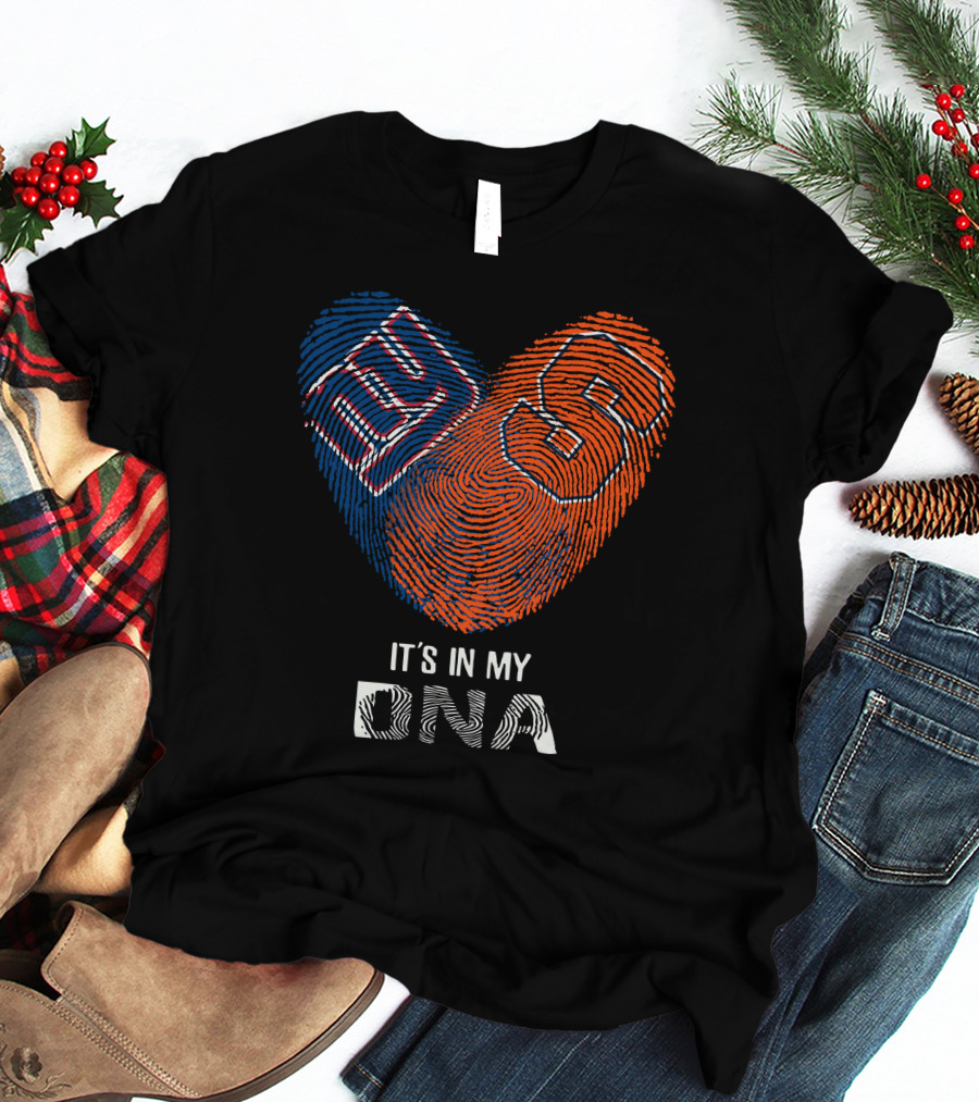 Giants Syracuse Orange It's In My DNA Heart Fingerprint T-Shirt