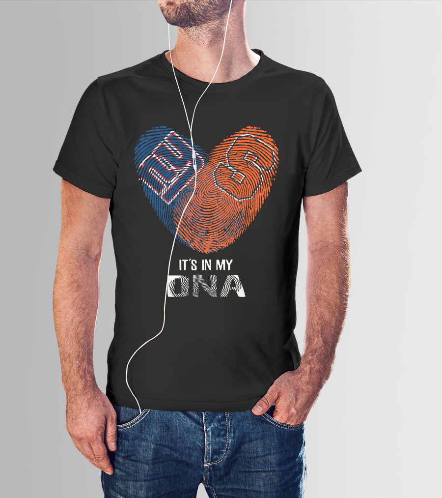 Giants Syracuse Orange It's In My DNA Heart Fingerprint T-Shirt