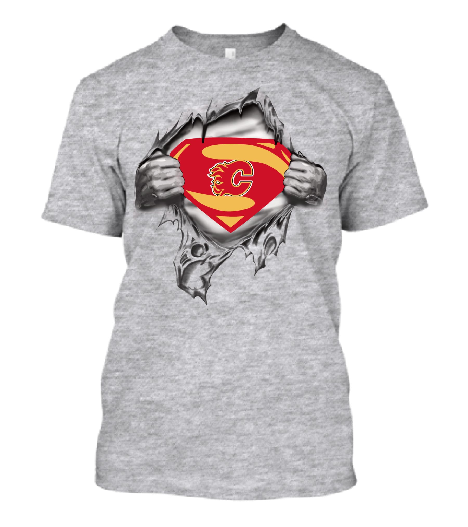 Calgary Flames Superman Logo Crossover T-Shirt