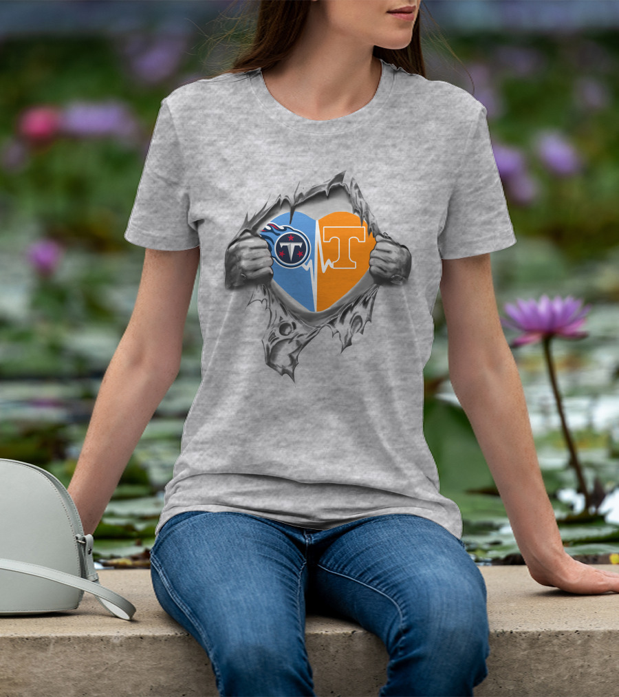 Titans Tennessee Heartbeat Passion And Pride T-Shirt