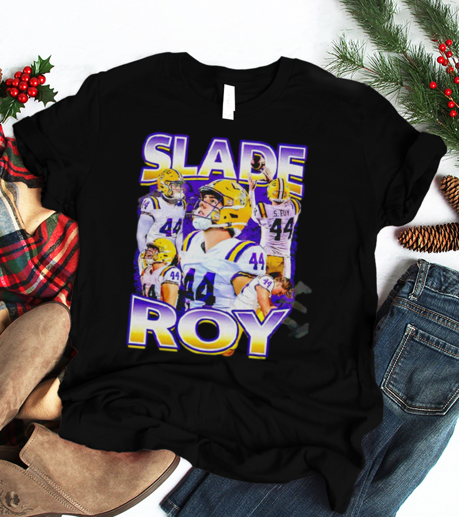 Slade Roy Number 44 LSU Tigers Football Promotion T-Shirt