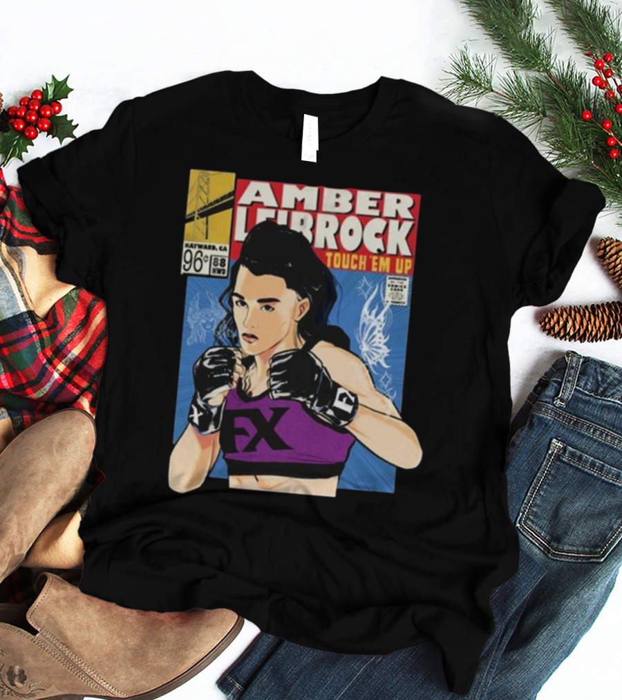 Amber Leibrock Fighter Touch Em Up Comic Style Portrait FX Gloves Hayward CA 96₵ T-Shirt