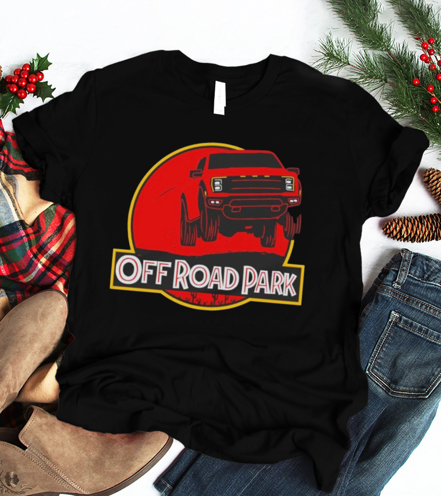Off Road Park Off-Roading Adventure Red Truck Circle T-Shirt