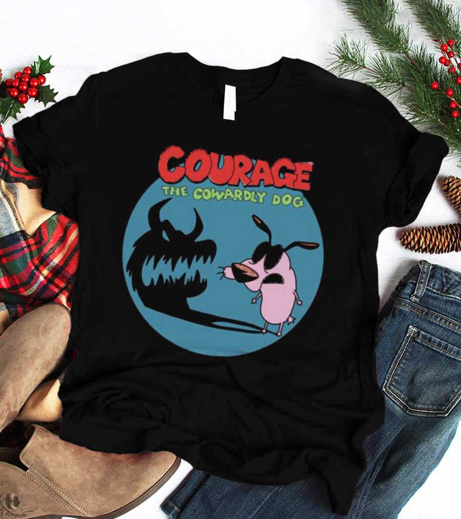 Courage The Cowardly Dog Shadow Monster Confrontation T-Shirt