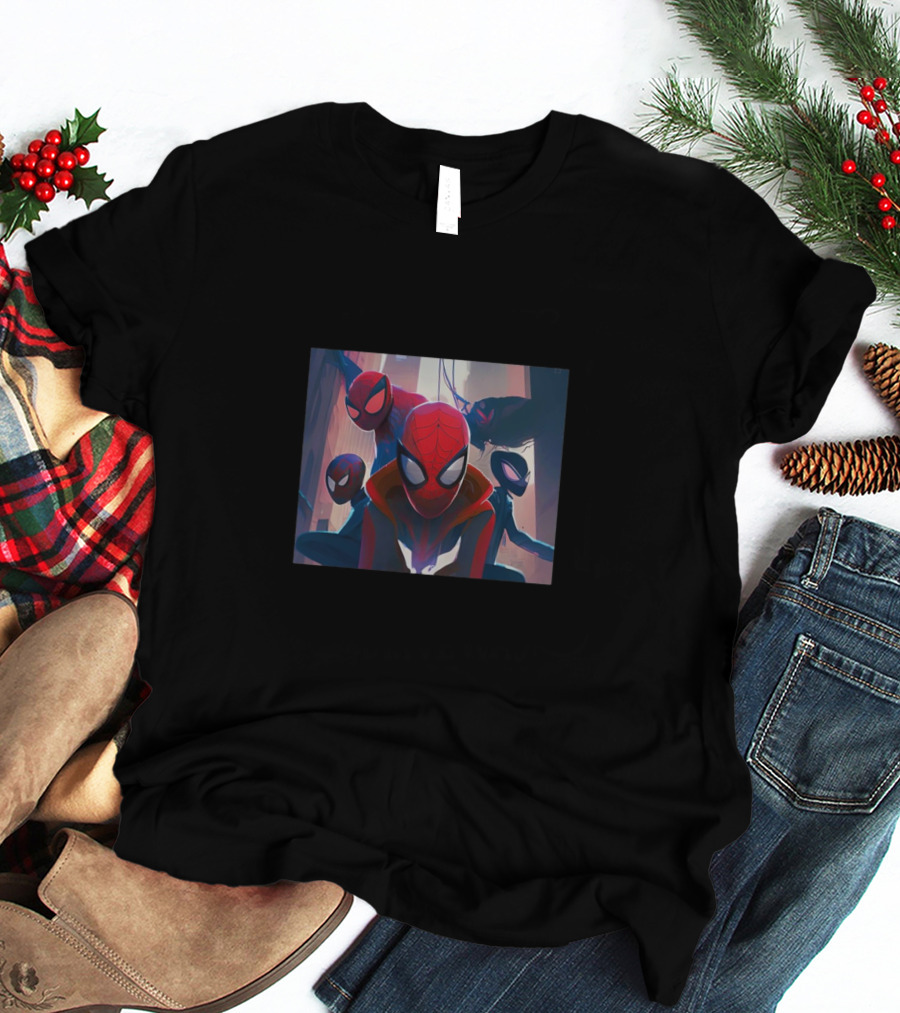 Spider-Man Across The Spider-Verse Multiple Spider-People Characters T-Shirt