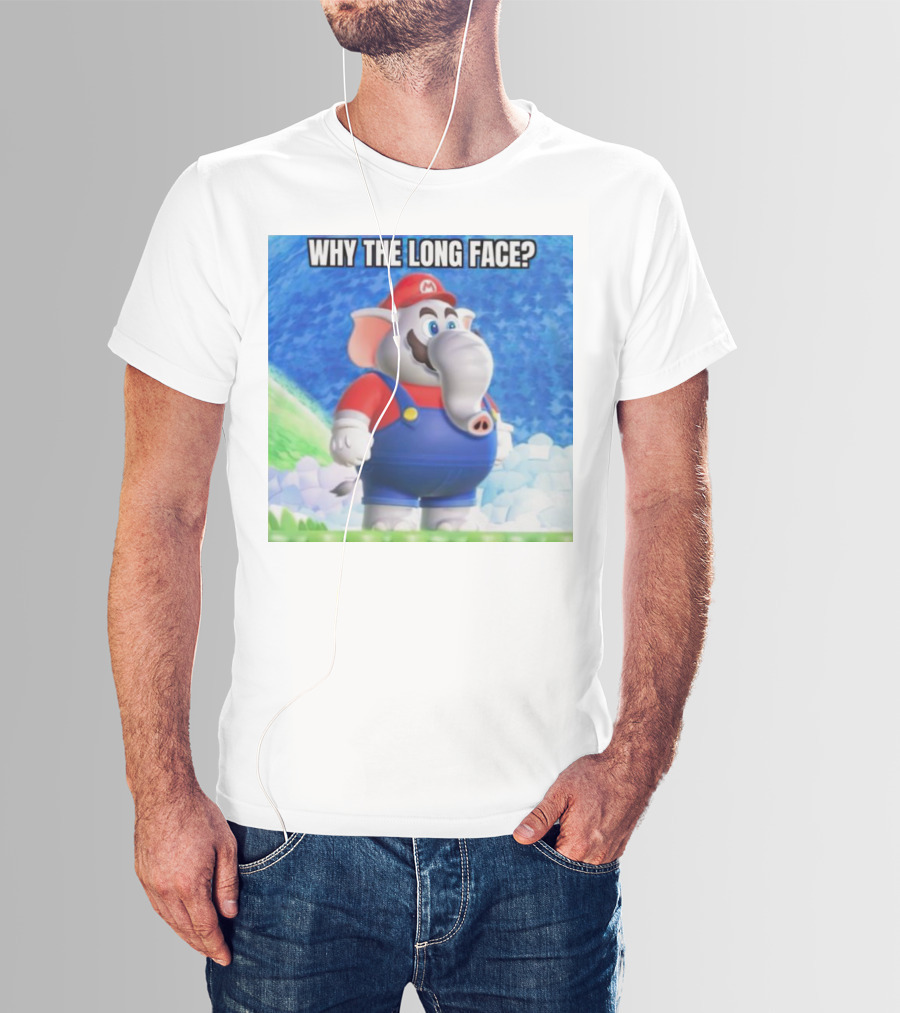 Mario Elephant Why The Long Face? T-Shirt