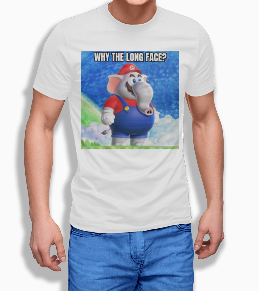 Mario Elephant Why The Long Face? T-Shirt