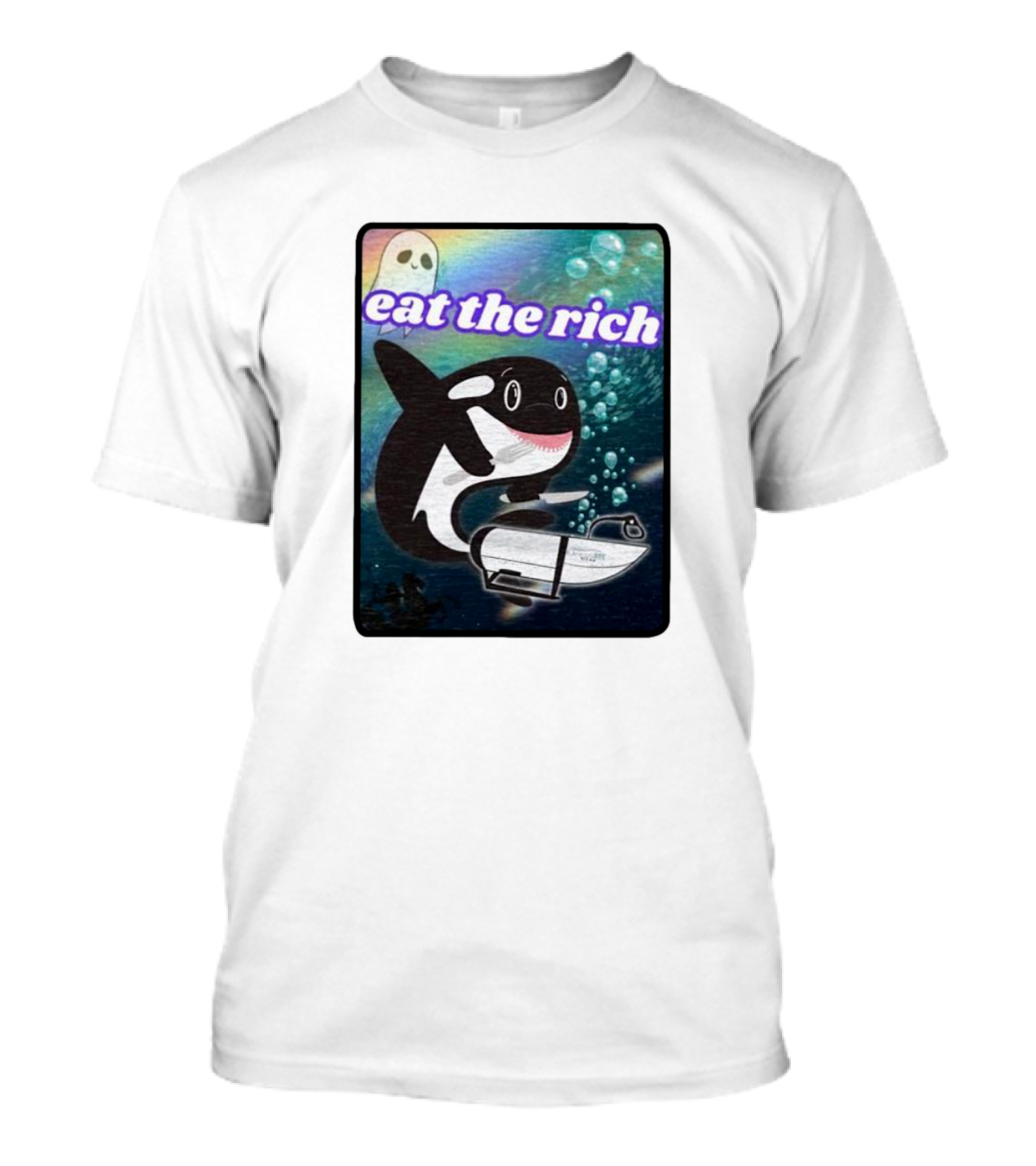 Orca Eat The Rich Oceangate Submarine Ghost Bubbles T-Shirt