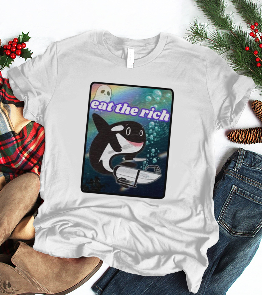 Orca Eat The Rich Oceangate Submarine Ghost Bubbles T-Shirt