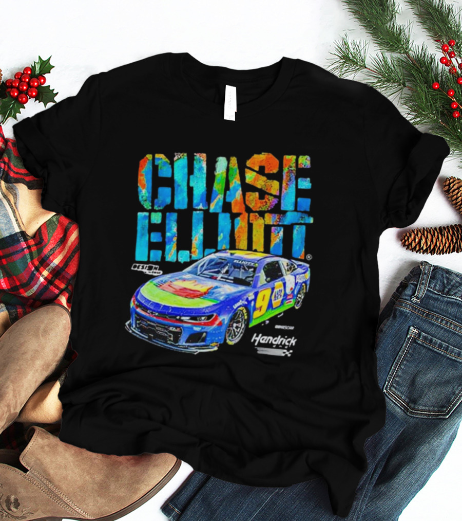 Chase Elliott #9 Hendrick Motorsports Colorful Design NASCAR Racer T-Shirt