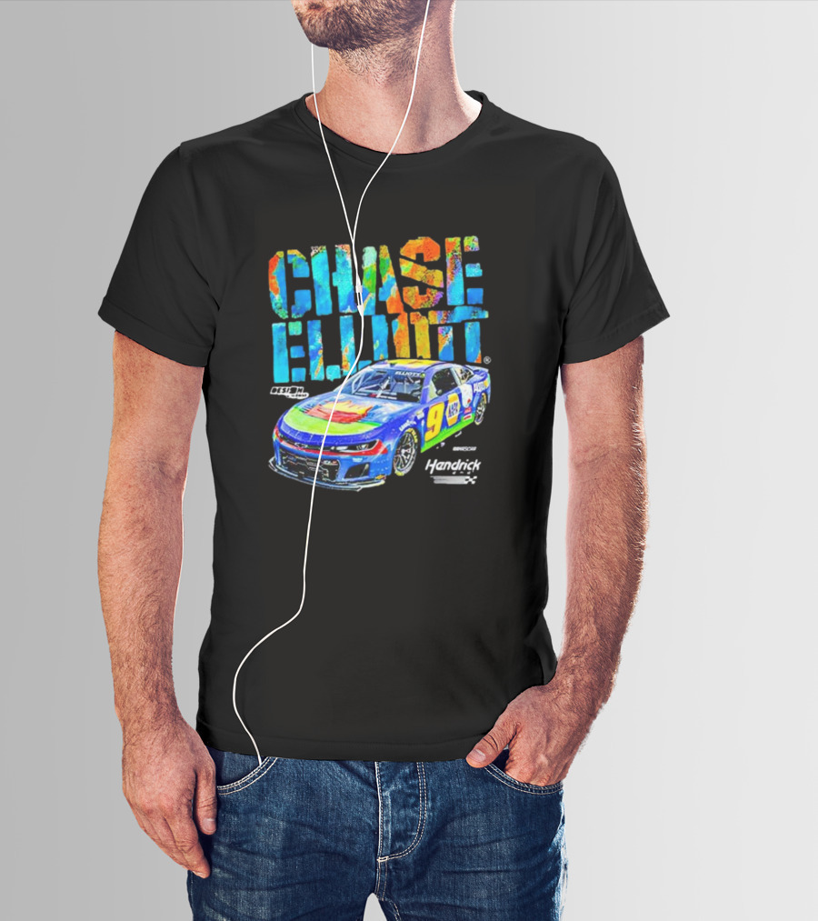 Chase Elliott #9 Hendrick Motorsports Colorful Design NASCAR Racer T-Shirt