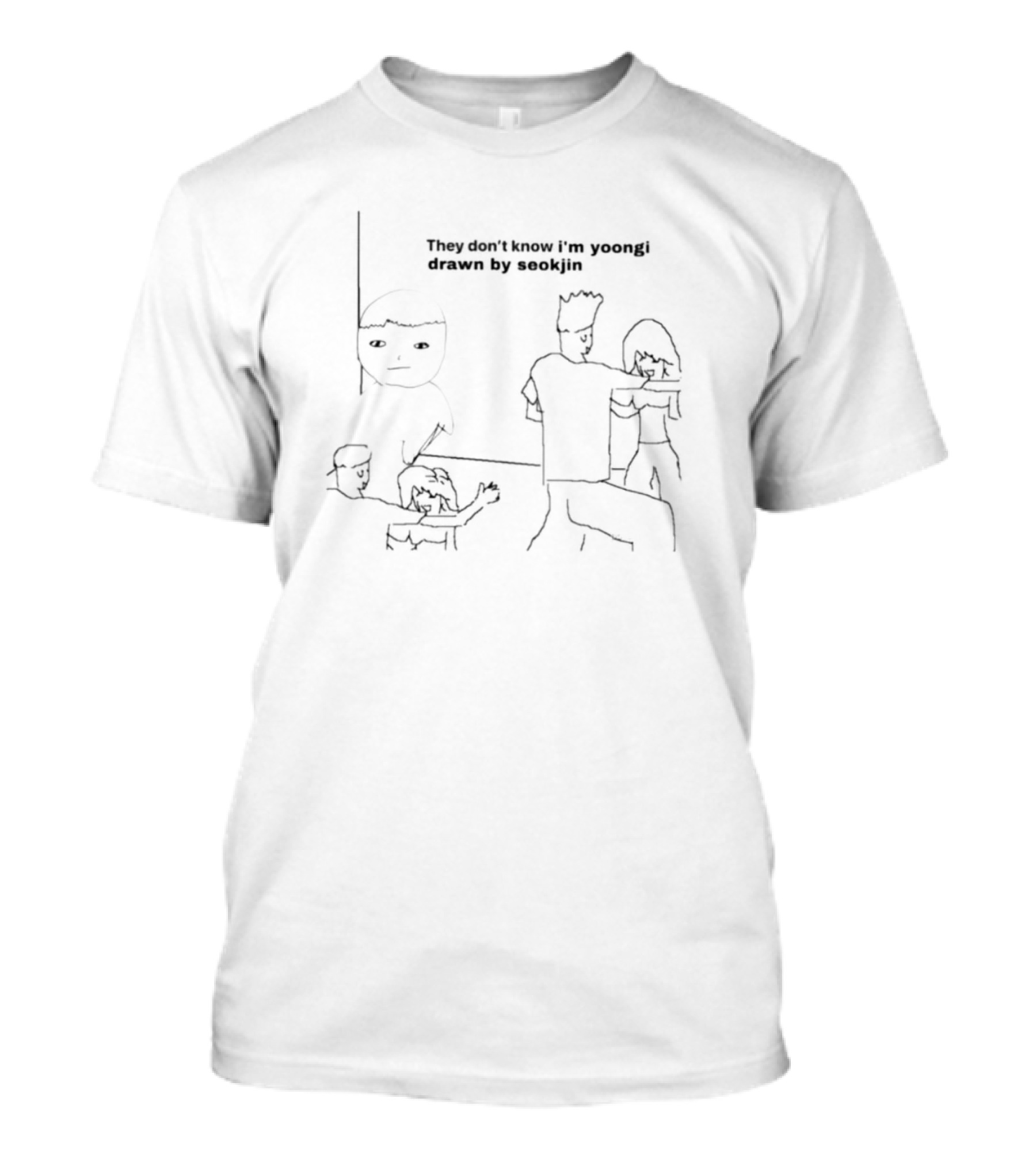 They Don’t Know I’m Yoongi Drawn By Seokjin Playful Cartoon T-Shirt