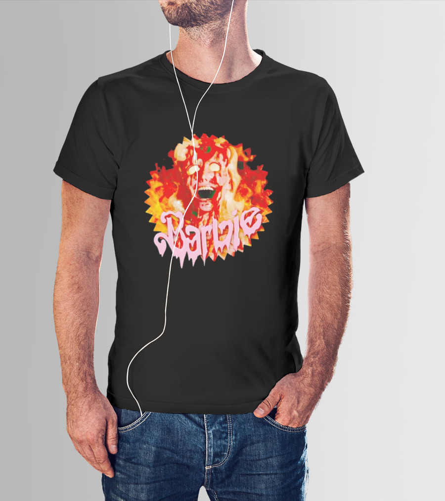 Barbenheimer Barbie Horror Flames T-Shirt