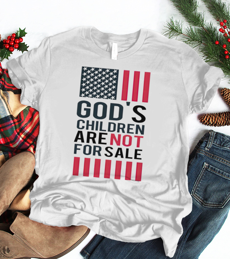 God's Children Are Not For Sale American Flag Stripes T-Shirt