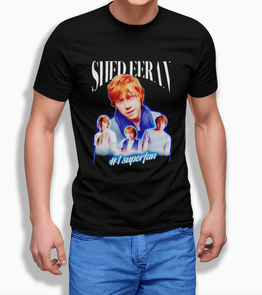 Shed Eeran #1 Superfan Collage Multiple Redhead Portraits T-Shirt