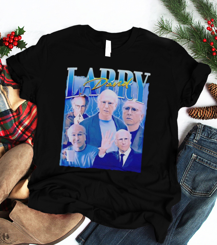 Larry David Collage Blue Lightning T-Shirt