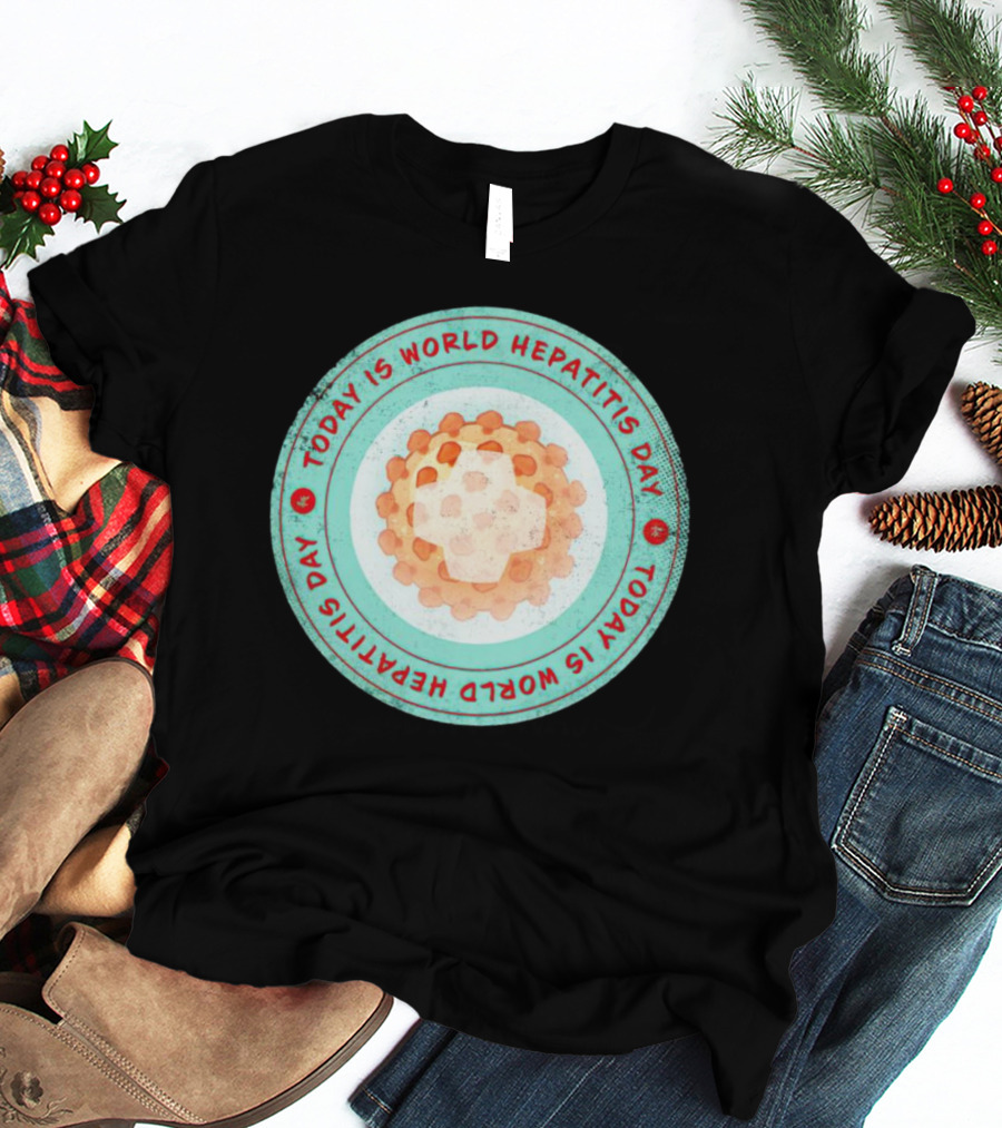 Today Is World Hepatitis Day Circular Design With Virus Representation T-Shirt