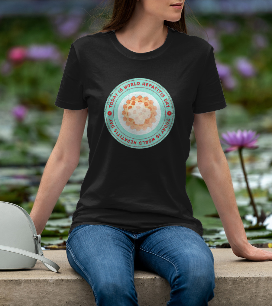 Today Is World Hepatitis Day Circular Design With Virus Representation T-Shirt