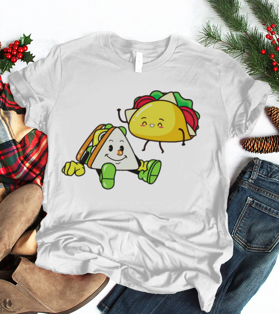 Tacos Friendship Day Happy Taco And Sandwich Duo T-Shirt