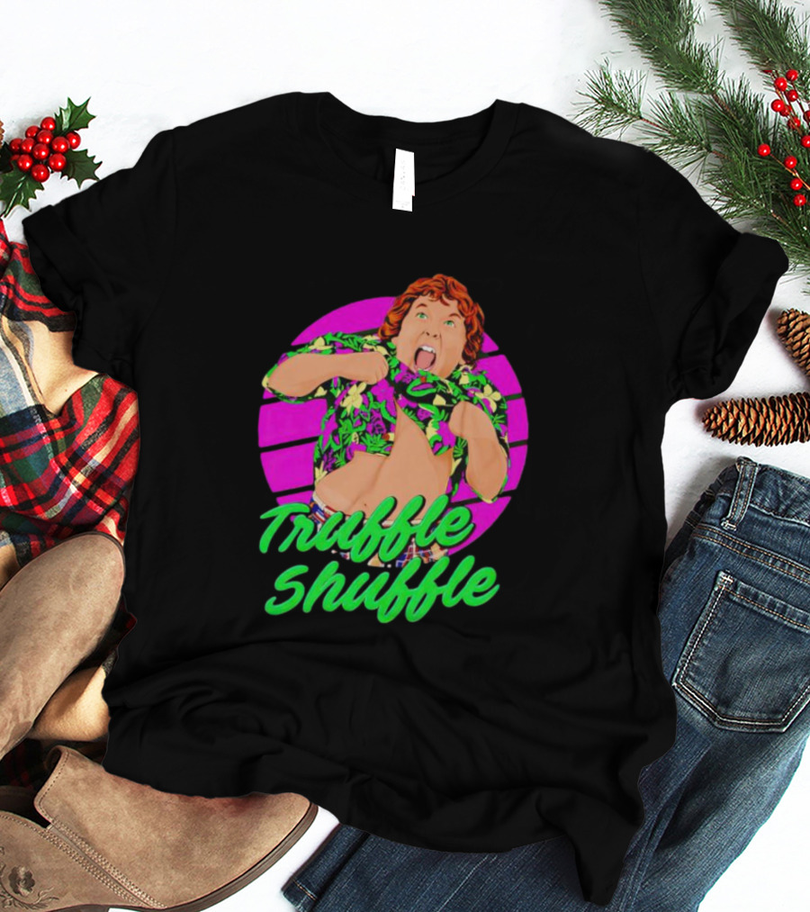 Truffle Shuffle 80s Retro Style With Hawaiian Shirt And Neon Colors T-Shirt