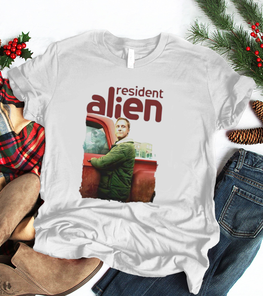 Resident Alien Christmas Truck Scene T-Shirt