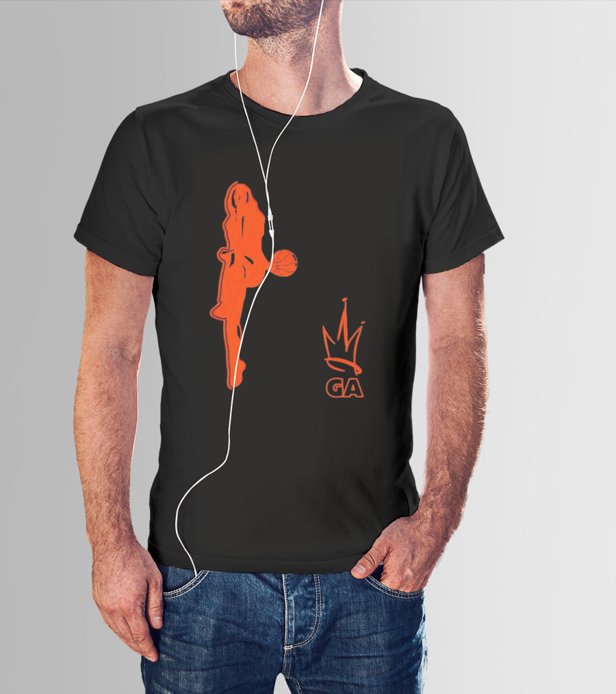 Georgia Amoore GA Basketball Silhouette With Crown T-Shirt
