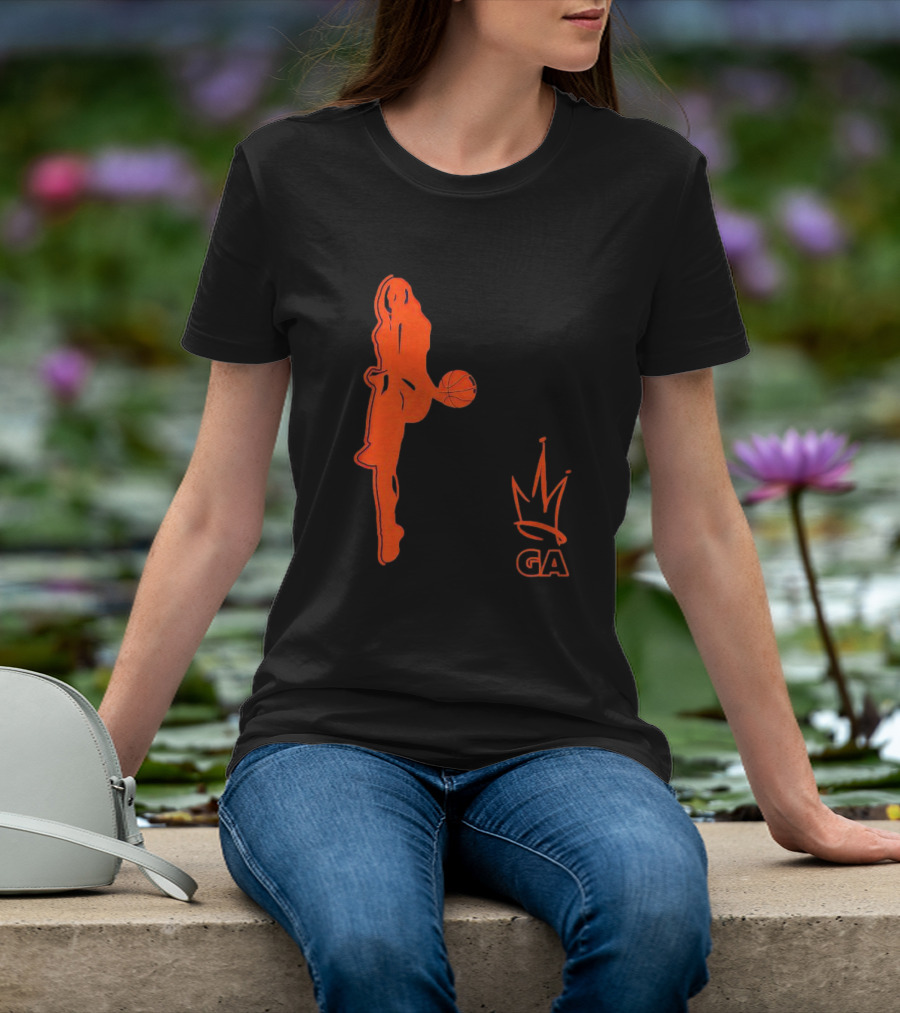 Georgia Amoore GA Basketball Silhouette With Crown T-Shirt