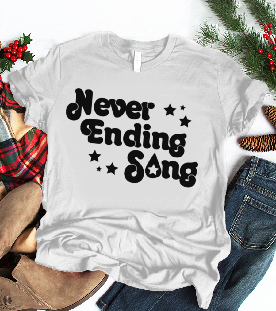 Never Ending Song With Retro Star Accents T-Shirt